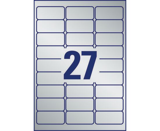 Серебристые полиэстерные этикетки [L6011-100] ( 63.5x29.6 мм) фотография 2