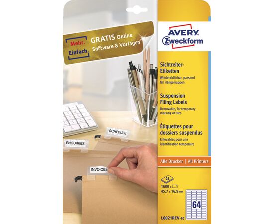 Этикетки самоклеящиеся удаляемые [L6021REV-25] (45.7x16.9 мм) фотография 3