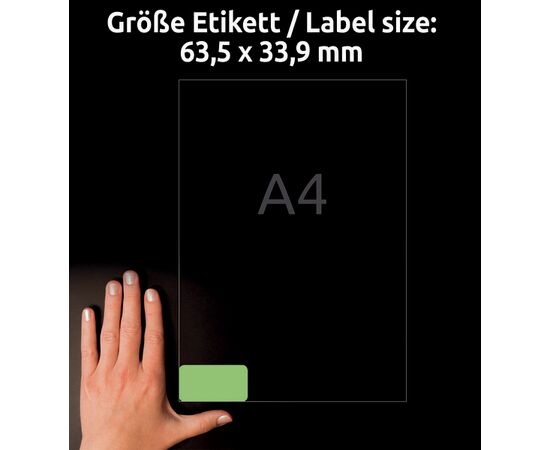 Этикетки [L6033-20] самоклеящиеся удаляемые (зеленые, 63.5x33.9 мм) фотография 5