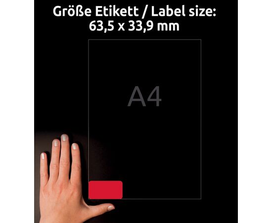 Этикетки [L6034-20] самоклеящиеся удаляемые (красные, 63.5x33.9 мм) фотография 5