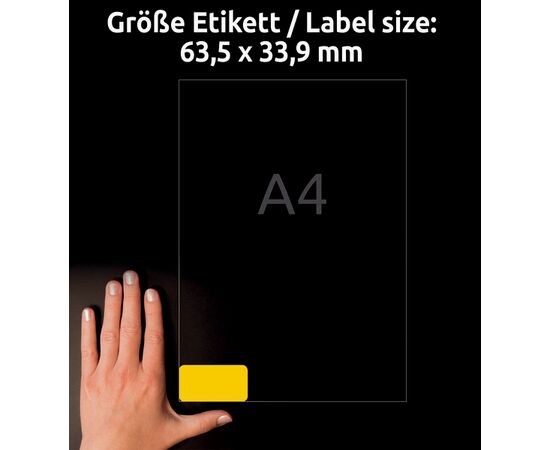 Этикетки [L6035-20] самоклеящиеся удаляемые (желтые, 63.5x33.9 мм) фотография 5