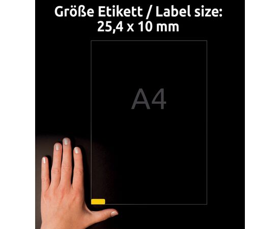 Этикетки [L6037-20] самоклеящиеся удаляемые (желтые, 25.4x10 мм) фотография 5