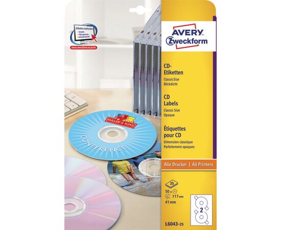 Этикетки [L6043-100] для CD (глянцевые, белые, Ø117 мм, классический размер) фотография 3Этикетки [L6043-100] для CD (глянцевые, белые, Ø117 мм, классический размер) фотография 4