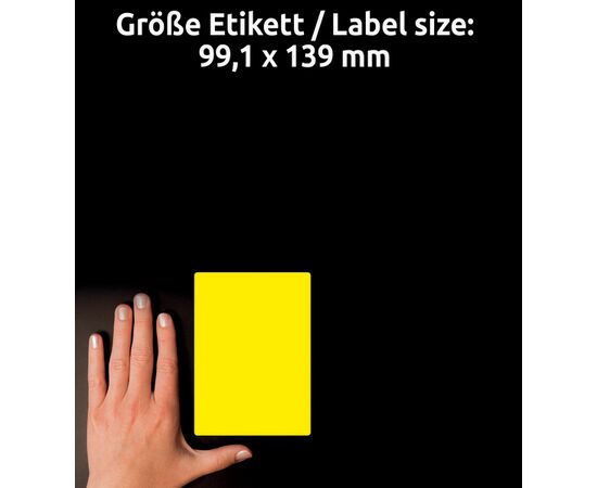 Всепогодные пленочные этикетки [L6127-20] ( желтые, 99.1x139 мм) фотография 5
