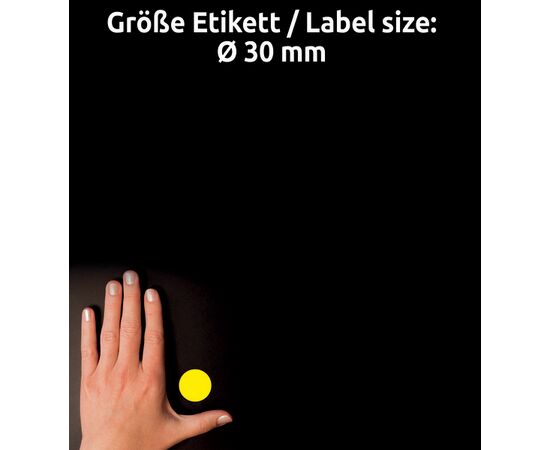 Всепогодные пленочные этикетки [L6128-20] ( желтые, Ø30 мм) фотография 5