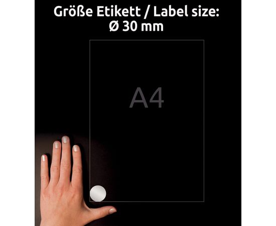 Серебристые полиэстерные этикетки [L6129-20] (Ø30 мм) фотография 5