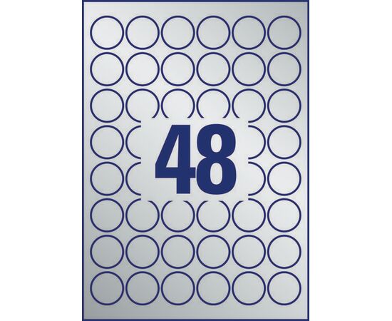 Серебристые полиэстерные этикетки [L6129-20] (Ø30 мм) фотография 2