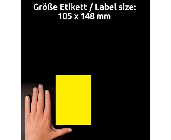 Всепогодные пленочные этикетки [L6132-20] (желтые, 105x148 мм) фотография 5