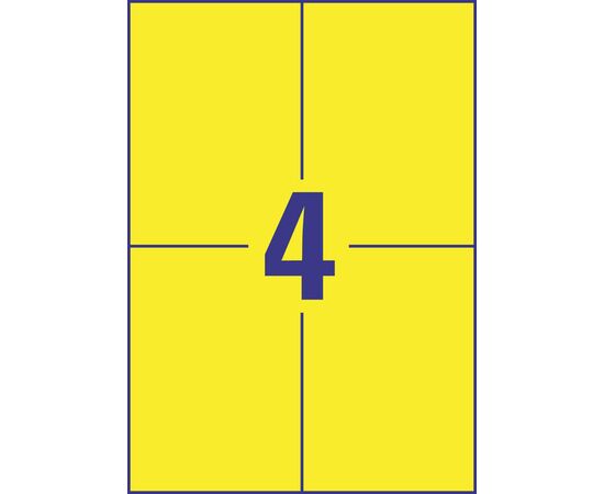 Всепогодные пленочные этикетки [L6132-20] (желтые, 105x148 мм) фотография 2