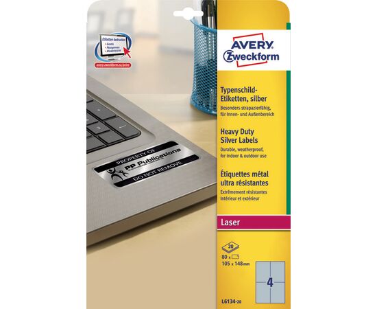 Серебристые полиэстерные этикетки [L6134-20] ( 105x148 мм) фотография 3