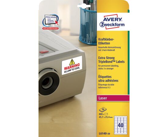 Этикетки [L6140-20] «Тройная стойкость» TripleBond (45.7x25.4 мм) фотография 3