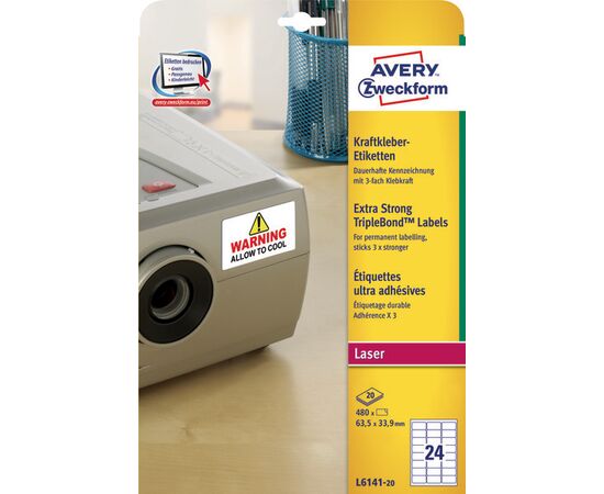 Этикетки [L6141-20] «Тройная стойкость» TripleBond (63.5x33.9 мм) фотография 3