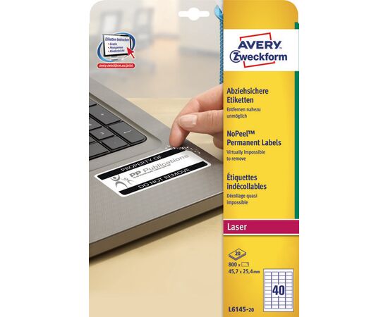 Экстра-безопасные неотклеивающиеся этикетки L6145-20 (45.7x25.4 мм) фотография 3 Экстра-безопасные неотклеивающиеся этикетки L6145-20 (45.7x25.4 мм) фотография 3