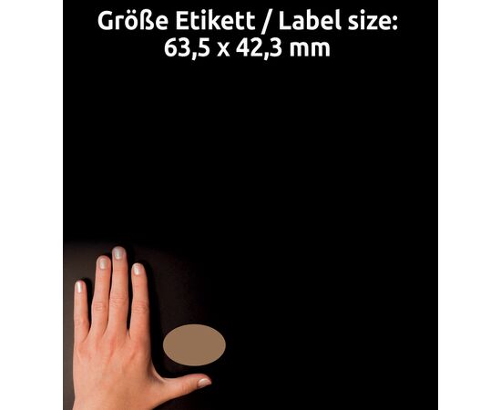 Самоклеящиеся этикетки [L7103-25] из крафт-бумаги (коричневые, овальные, 63.5х42.3 мм) фотография 5
