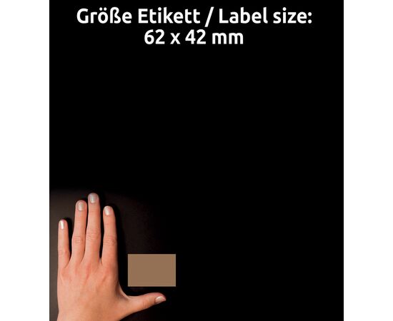 Самоклеящиеся этикетки [L7110-25] из крафт-бумаги (коричневые, 62х42 мм) фотография 5
