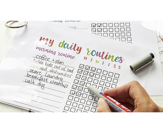 Набор стираемых маркеров EDDING для глянцевых поверхностей [E-151/4S] (4 цвета, 0.6 мм) фотография 3