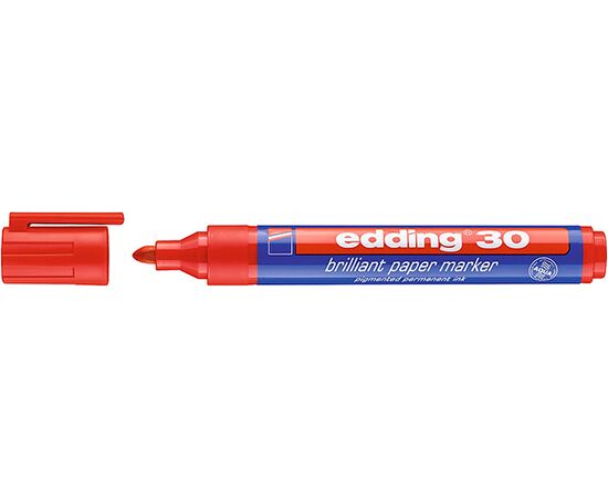 Маркер пигментный EDDING [E-30/002] (красный, 1.5-3 мм, круглый наконечник) фотография 1