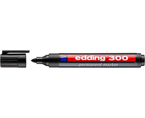 Маркер перманентный EDDING [E-300/1] (черный, 1.5-3 мм, круглый наконечник) фотография 1