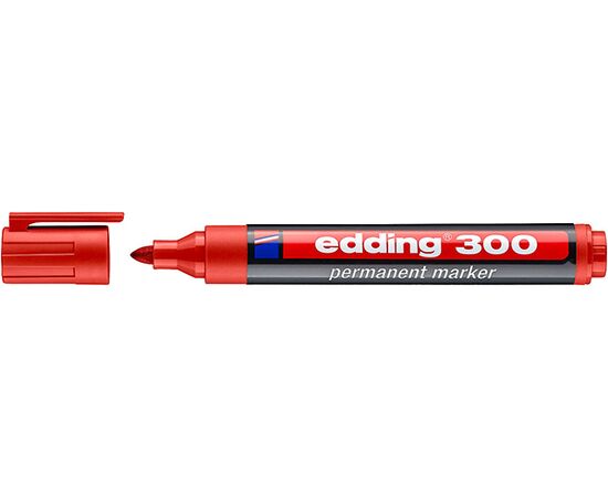 Маркер перманентный EDDING [E-300/2] (красный, 1.5-3 мм, круглый наконечник) фотография 1