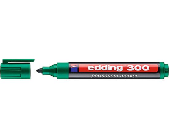 Маркер перманентный EDDING [E-300/4] (зеленый, 1.5-3 мм, круглый наконечник) фотография 1