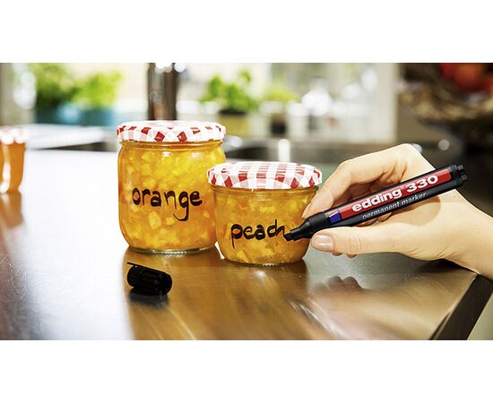 Маркер перманентный EDDING [E-330/2] (красный, 1-5 мм, скошенный наконечник) фотография 2