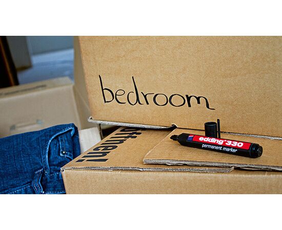 Маркер перманентный EDDING [E-330/3] (синий, 1-5 мм, скошенный наконечник) фотография 3