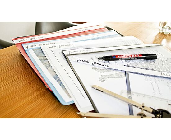 Маркер перманентный EDDING [E-370/3] (синий, 1 мм, круглый наконечник) фотография 2