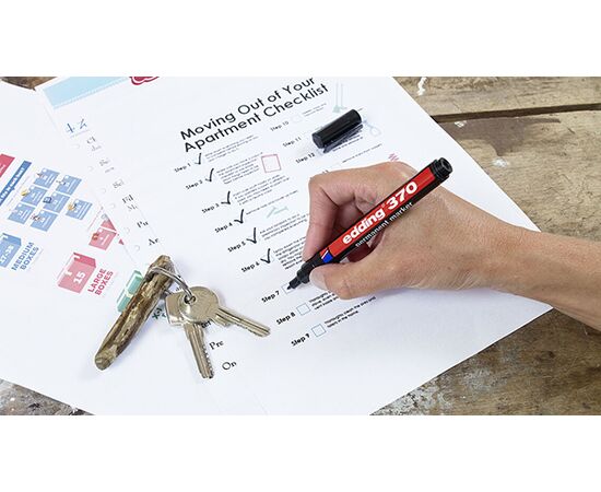 Маркер перманентный EDDING [E-370/3] (синий, 1 мм, круглый наконечник) фотография 3