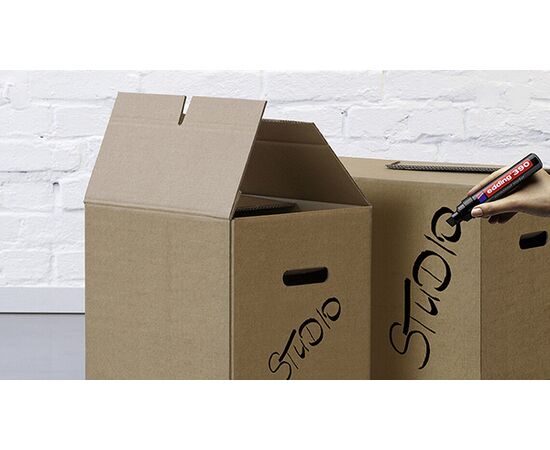 Маркер перманентный EDDING [E-390/1] (черный, 4-12 мм, скошенный наконечник) фотография 2