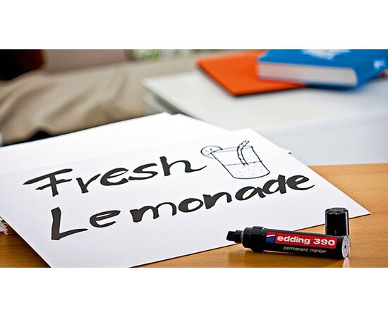 Маркер перманентный EDDING [E-390/1] (черный, 4-12 мм, скошенный наконечник) фотография 4