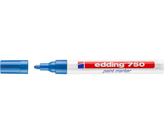 Маркер лаковый пеинт EDDING [E-750/3] (синий, 2-4 мм, металлический корпус) фотография 1