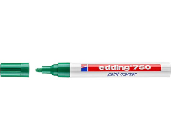 Маркер лаковый пеинт EDDING [E-750/4] (зеленый, 2-4 мм, металлический корпус) фотография 1