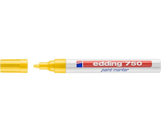 Маркер лаковый пеинт EDDING [E-750/5] (желтый, 2-4 мм, металлический корпус) фотография 1