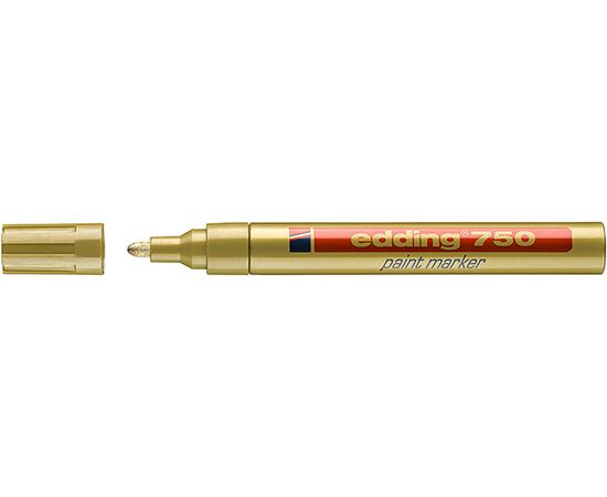 Маркер лаковый пеинт EDDING [E-750/53] (золотой, 2-4 мм, металлический корпус) фотография 1