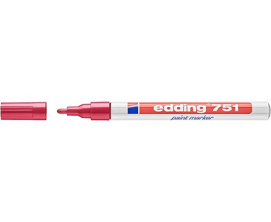 Маркер лаковый пеинт EDDING [E-751/2] (красный, 1-2 мм, металлический корпус) фотография 1