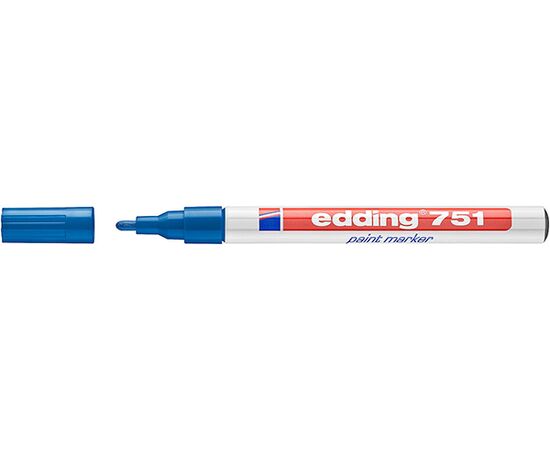 Маркер лаковый пеинт EDDING [E-751/3] (синий, 1-2 мм, металлический корпус) фотография 1