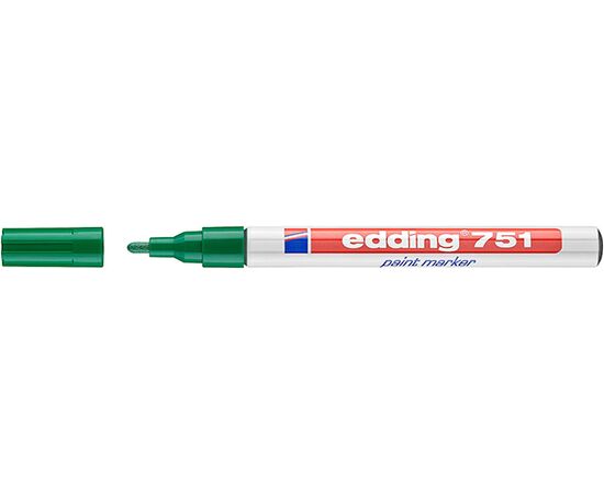 Маркер лаковый пеинт EDDING [E-751/4] (зелёный, 1-2 мм, металлический корпус) фотография 1