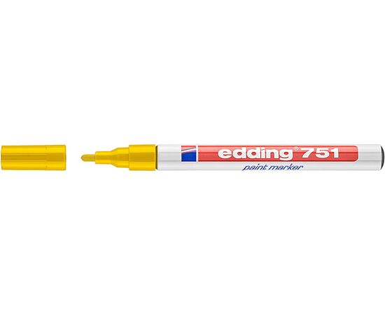Маркер лаковый пеинт EDDING [E-751/5] (жёлтый, 1-2 мм, металлический корпус) фотография 1
