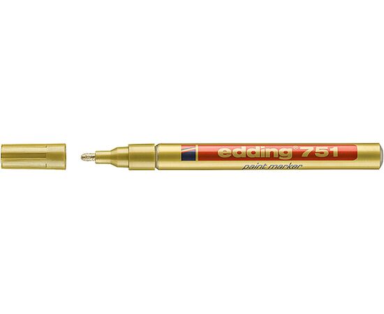 Маркер лаковый пеинт EDDING [E-751/53] (золотой, 1-2 мм, металлический корпус) фотография 1