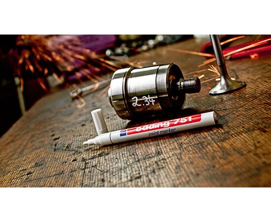 Маркер лаковый пеинт EDDING [E-751/53] (золотой, 1-2 мм, металлический корпус) фотография 2