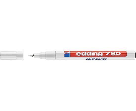 Маркер лаковый пеинт EDDING [E-780/49] (белый, 0.8 мм, металлический корпус) фотография 1