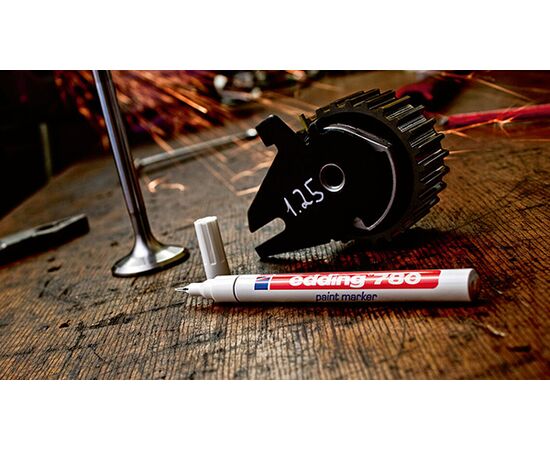 Маркер лаковый пеинт EDDING [E-780/54] (серебряный, 0.8 мм, металлический корпус) фотография 2