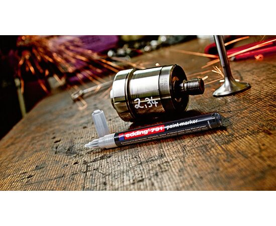 Маркер лаковый пеинт EDDING [E-791/1] (черный, 1-2 мм, пластиковый корпус) фотография 2