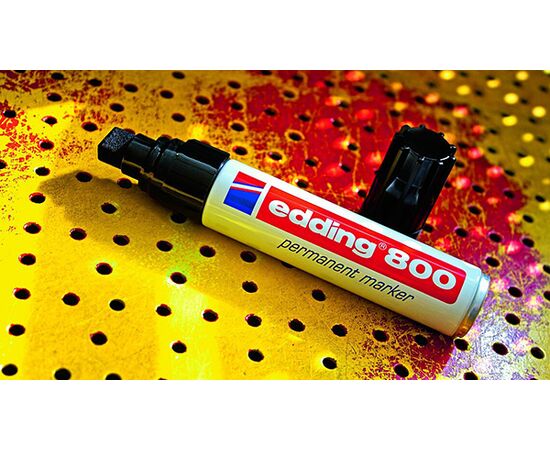 Маркер перманентный EDDING [E-800/1] (черный, 4-12 мм, скошенный наконечник) фотография 3