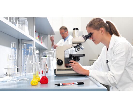 Маркер перманентный лабораторный EDDING [E-8014/1] (черный, 1 мм, 10 штук) фотография 2