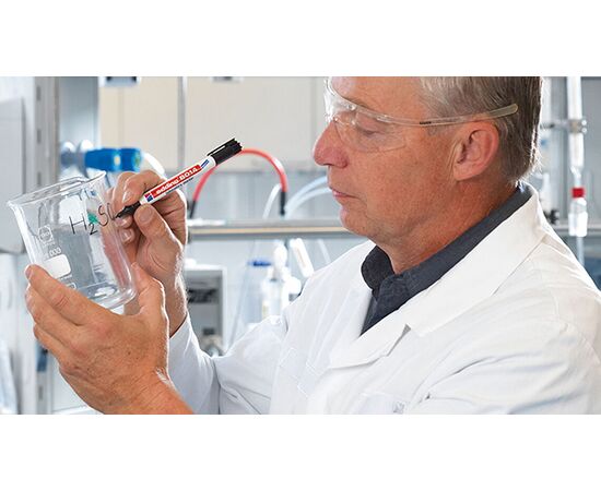 Маркер перманентный лабораторный EDDING [E-8014/1] (черный, 1 мм, 10 штук) фотография 4