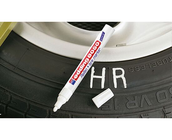 Маркер для шин EDDING [E-8050/49] (белый, 2-4 мм, металлический корпус) фотография 4