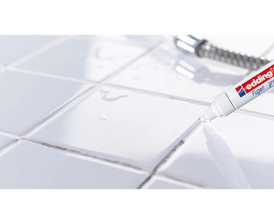 Маркер EDDING для кафеля [E-8200/49] (белый, 2-4 мм, металлический корпус) фотография 5