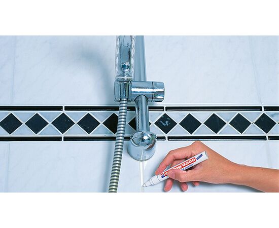 Маркер EDDING для кафеля [E-8200/49] (белый, 2-4 мм, металлический корпус) фотография 6