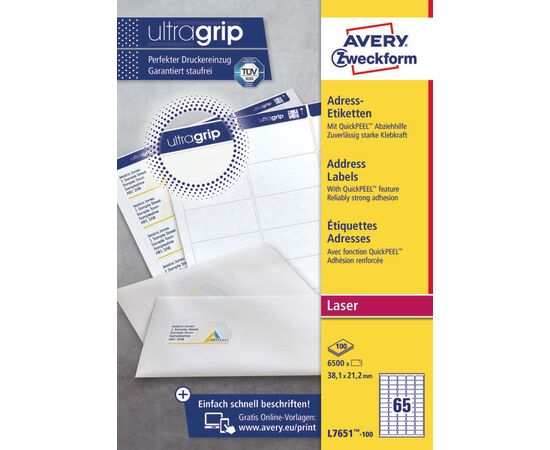 Адресные этикетки быстрого отклеивания [L7651-100] (38.1x21.2 мм, QP) фотография 3